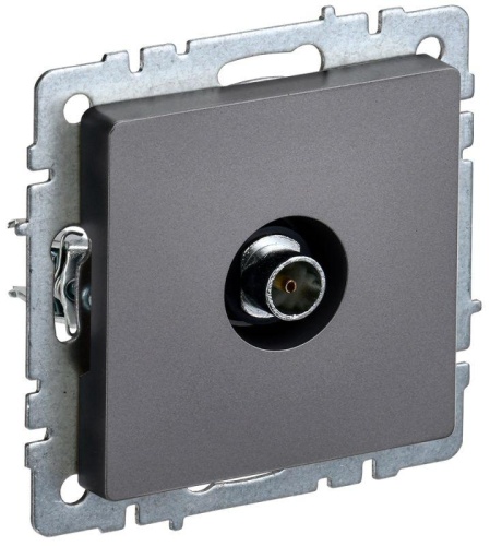 BRITE Розетка TV оконечная РТВ11-0-БрС сталь | код BR-A10-O-K46 | IEK