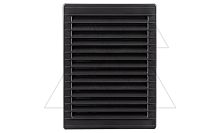 Решетка вентиляционная c косыми ламелями, с сеткой, прямоугольная, 230х172мм, с выводом 210x140мм, пластик, графит | код 02-343 | airRoxy