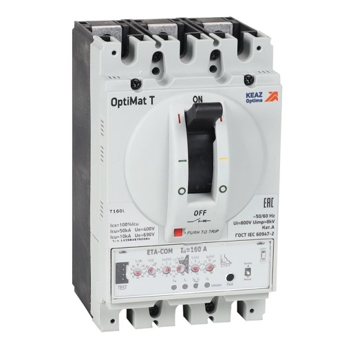 Выключатель автоматический OptiMat T160M ETA-COM 160A 3P | код 356111 | КЭАЗ