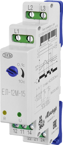 Реле контроля трехфазного линейного напряжения ЕЛ-12М-15 AC100В УХЛ4 | код 4640016934386 | МЕАНДР Реле контроля трехфазного линейного напряжения ЕЛ-12М-15 AC100В УХЛ4 | код 4640016934386 | МЕАНДР
