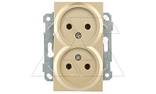 Rita - Розетка двойная 2x2P, золото доре | код 2200-203-0285 | Mutlusan