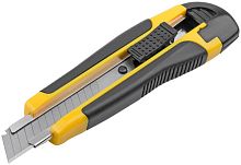 Нож технический 18 мм усиленный прорезиненный, лезвие 15 сегментов | код 10254 | FIT