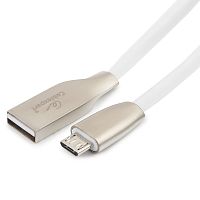Кабель USB 2.0 Cablexpert CC-G-mUSB01W-1M, AM/microB, серия Gold, длина 1м, белый, блистер | код CC-G-mUSB01W-1M | Cablexpert