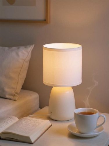 Светильник настольный JH2-02-wh E14 IP20 130х130х255мм керамика; ткань; PVC-пластик бел. JazzWay 5062313 фото 7