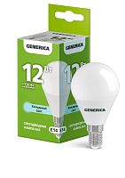Лампа светодиодная G45 12Вт шар 6500К E14 230В GENERICA LL-G45-12-230-65-E14-G