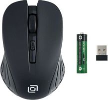 Мышь Оклик 545MW черный оптическая (1600dpi) беспроводная USB для ноутбука (4but) | код 368626 | Oklick