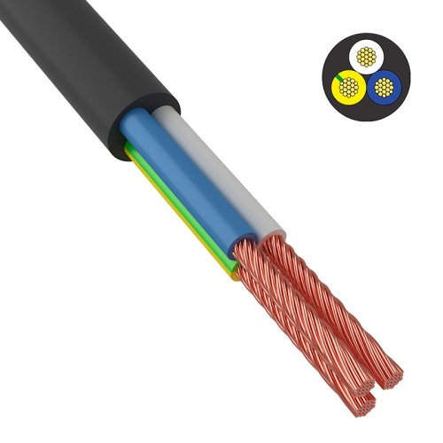 Провод соединительный ПВС 3x2,5 мм кв 100 м черный ГОСТ 7399-97 | код 01-8049-4| REXANT Провод соединительный ПВС 3x2,5 мм кв 100 м черный ГОСТ 7399-97 | код 01-8049-4| REXANT