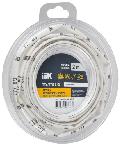 Трубка термоусадочная ТТУ нг-LS 6/3 бел. (уп.2м) | код UDR12-006-003-002-K01-T | IEK Трубка термоусадочная ТТУ нг-LS 6/3 бел. (уп.2м) | код UDR12-006-003-002-K01-T | IEK