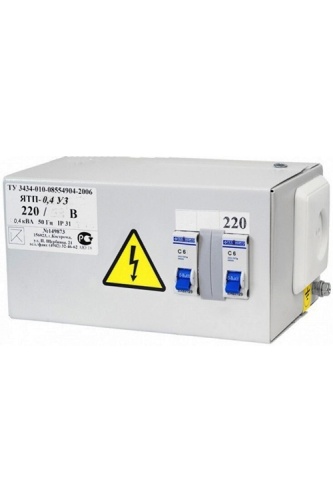 Ящик с понижающим трансформатором ЯТП-0,4 У3 220/110В, с 2-мя автоматами, IP31 | код ET014081 | Электротехник Ящик с понижающим трансформатором ЯТП-0,4 У3 220/110В, с 2-мя автоматами, IP31 | код ET014081 | Электротехник