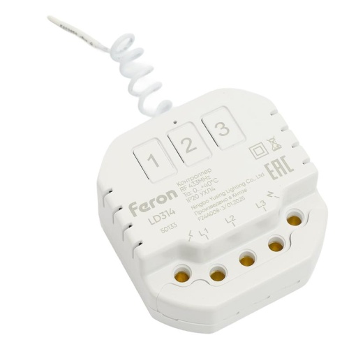 Контроллер для управления осветительным оборудованием на 3 канала компактный радиочастотный LD314 FERON 50133