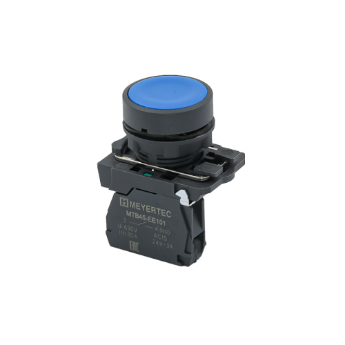 Кнопка плоская синяя, 1NO, IP65, пластик MTB5-AA61 | код 137229 | MEYERTEC Кнопка плоская синяя, 1NO, IP65, пластик MTB5-AA61 | код 137229 | MEYERTEC