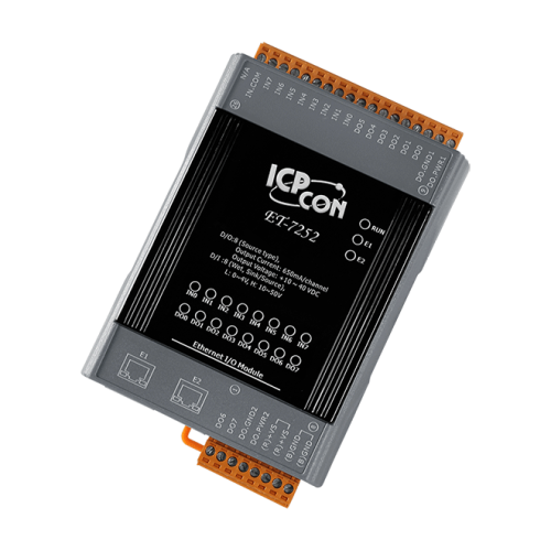 ET-7252 CR Ethernet I/O Module with 2-port Ethernet Switch, with 8-ch DI, 8-ch DO (RoHS) | код 00-06099223 | ICP DAS