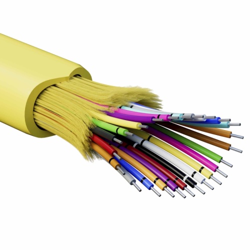 Кабель волоконно-оптический, распределительный, арамидные упрочняющие нити, для внутренней прокладки, нг(А)-HF, 24 ОВ, категорияOS2 | код RNDT9C24YL01 | DKC