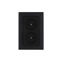 Розетка 2-я Karea RIZZ STAR без заземл. чер. Makel 88054017