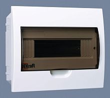 Распределительный шкаф ЩРВ-П 12 мод., IP41, встраиваемый, пластик, белая дверь, с клеммами | код. 31004DEK | DEKraft