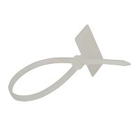 Хомут с площадкой под маркер nylon 100x2,5 мм 100 шт. белый REXANT | код 07-0106-2 | REXANT