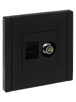 FORTE&PIANO Роз. двойная TV+RJ45 кат.5E FP136 чер. IEK | код FP-AK20-1-K02 | IEK