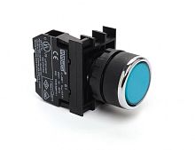 Кнопка круглая без фиксации, синяя (1НО), B100DM | код B100DM | EMAS