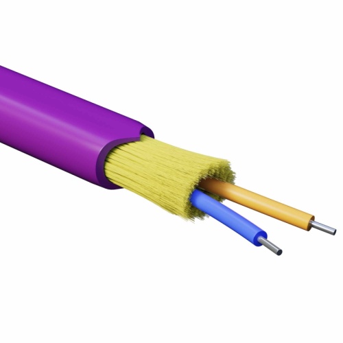 Кабель волоконно-оптический, распределительный, арамидные упрочняющие нити, для внутренней прокладки, нг(А)-HF, 2 ОВ, категория OM4 | код RNDT4C2MG01-E | DKC