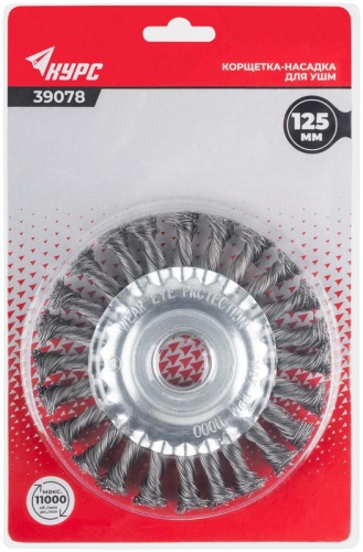 Корщетка-колесо, посадочный диаметр 22,2 мм, стальная витая проволока 125 мм, блистер | код 39078 | FIT фото 3 Корщетка-колесо, посадочный диаметр 22,2 мм, стальная витая проволока 125 мм, блистер | код 39078 | FIT фото 3