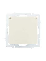 Розетка 1-м СП Vesna с заземл. с крышкой ПБТ механизм кремов.