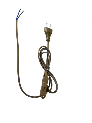 Провод с евроштекером с выключателем 2м 2х05кв.мм 2.5А зол. | код 28572 4 | Duwi