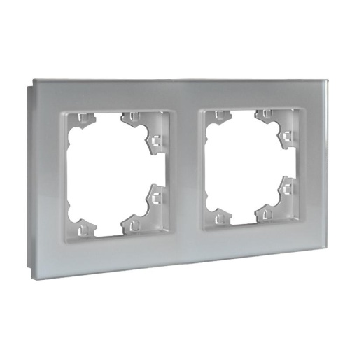 Афина рамка стеклянная двухместная универсальная, серебро (еврослот) | код 2267 | Universal фото 2