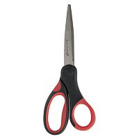 Ножницы BRAUBERG Office, 160 мм, прорезиненные ручки, красно-черные, 2-х сторонняя заточка, блистер, 231564 | код 231564 | BRAUBERG