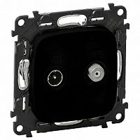 Розетка TV-SAT двухкабельная VALENA ALLURE, одиночная, антрацит | код. 753968 | Legrand