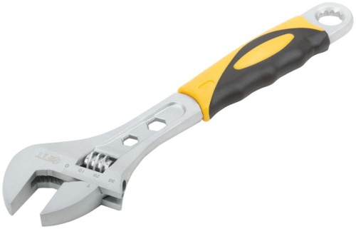 Ключ разводной Классик, шкала, увеличенный захват, прорезиненная ручка 250 мм, 33 мм | код 70153 | FIT фото 2