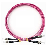 Патч-корд оптический LANMASTER, дуплексный, ST/PC-ST/PC, OM4, LSZH, 2.0 м | код LAN-2ST-2ST/OM4-2.0 | LANMASTER