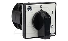 Переключатель PS 16 123 U, 2P, 20A, тип 0-1-2, 2NO на 1_2, на дверь, фронт IP40 | код EAC631177R | Rade Koncar