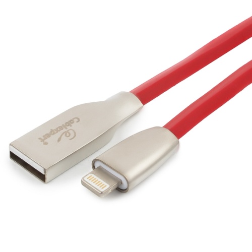 Кабель Cablexpert для Apple CC-G-APUSB01R-1M, AM/Lightning, серия Gold, длина 1м, красный, блистер | код CC-G-APUSB01R-1M | Cablexpert