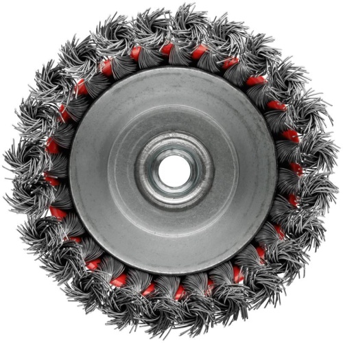Корщетка-чашка, гайка М14, стальная витая проволока 125 мм, блистер | код 39099 | FIT фото 5