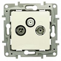 Розетка TV-FM-SAT двухкабельная ETIKA, оконечная, бежевый | код. 672356 | Legrand