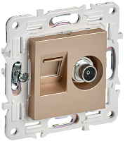 SKANDY Роз. двойная TV+RJ45 кат.5E SK-A14Sa песоч. IEK | код SK-AK20-1-K98 | IEK