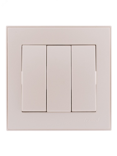 Выключатель RAIN тройной жемчужно-белый перламутр | код 703-3030-109 | Lezard