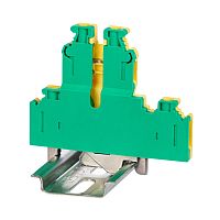 Клемма заземления двухуровневая, винтовой зажим, 4 точки подключения, 4 кв.мм | код KRUKB-5-PE | DKC