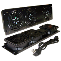 Блок 2-х вентиляторов 19 вертикальный, без термостата, 3U | код TWT-CB-FANV2-RACK | TWT