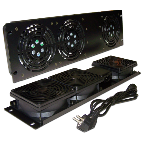 Блок 2-х вентиляторов 19 вертикальный, без термостата, 3U | код TWT-CB-FANV2-RACK | TWT