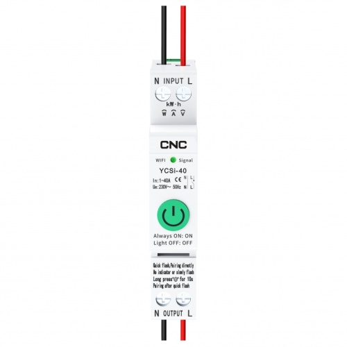 Интеллектуальный выключатель YCSi-40W 1P+N 40A | код A033756 | CNC Интеллектуальный выключатель YCSi-40W 1P+N 40A | код A033756 | CNC