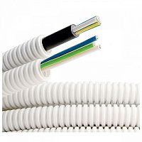 Труба ПВХ гибкая гофрированная д.16мм² с проводом РЭК ГОСТ+ ПВ-1(ПуВ)3*1,5, 25м (упак. 25м) | код. 9P91625 | DKC