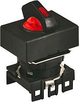 Головка переключателя S16SRS-L5R, квадратная под подсветку красная ?18мм, 3-х позиционный 450 с самовозвратом из правого положения, монтажное отверстие ?16мм | код A8026-A5550008793 | РЕЛЕ И АВТОМАТИКА