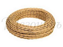 Ретро-провод монтажный витой ПВХ 2х1,5мм, песочное золото, (бухта 10м) МЕЗОНИНЪ | код GE70111-32 | МЕЗОНИНЪ