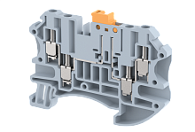 Клемма проходная винтовая 2,5 мм2 с размыкателем, на 4 подключения, серая TQK2.5-2X2-GREY | код 1202150000 | Elmex