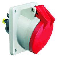 Розетка встраиваемая 32А 4р(3P+PE) 400В , 6H, IР44 85х85 Bals 12764 | код 12764 | Bals