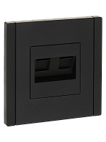 FORTE&PIANO Роз. двойная RJ11+RJ45 кат.5E FP135 чер. IEK | код FP-KT20-O-1-K02 | IEK