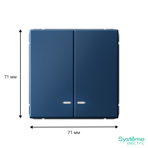 ARTGALLERY 2-клавишный ВЫКЛЮЧАТЕЛЬ с подсветкой, сх.5а, 10АХ, механизм, быстрозажимные клеммы, АКВАМАРИН | код GAL001153S | Systeme Electric фото 2