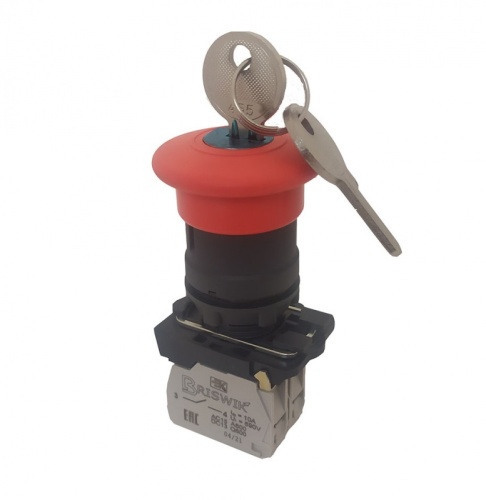 Выключатель Briswik КМЕ 5103м -К красный IP40 УХЛ2 10А 0но+3нз | код aB-PV-0Ai-0234 | Briswik