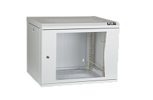 Шкаф настенный 19, 6U, стеклянная дверь, Ш600хВ333хГ500мм, цельносварной, серый | код TWC-066050-G-W-GY | TLK